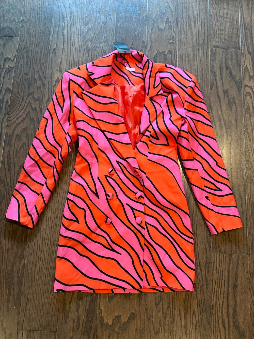 Pink and orange zebra stripe dress in XS-S #zebraprint #statement